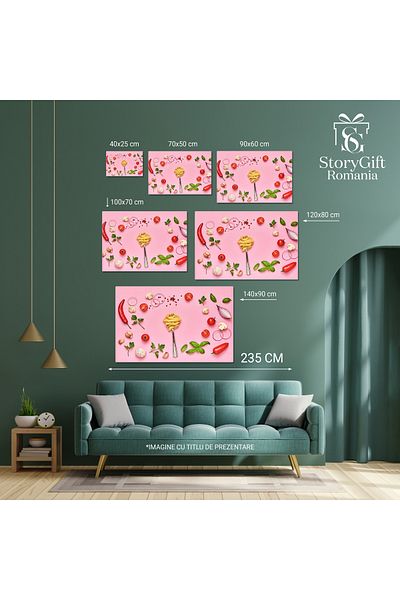 StoryGift Romania Tablou Canvas Gatitul Pastelor Un Deliciu Culinar Gata Sa Fie Savurat, Cu Ingrediente Proaspet