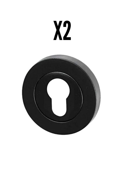 HOBİDABİ Çelik Kapı Rozeti Yuvarlak Siyah Yale 2 Adet
