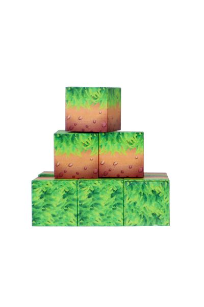 Megacraft Magnetic Blocks Grassed Earth Pattern Block
