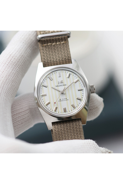 Choice ساعة شنغهاي 7120 الميكانيكية اليدوية للرجال 36 مم، ساعة عمل كلاسيكية بسيطة