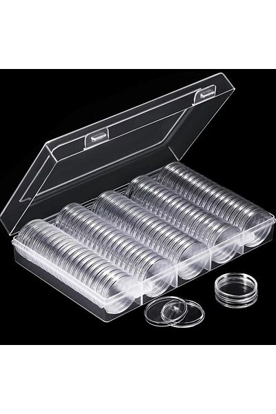 Choice 100pcs 30mm 100Pcs Clear Coin Capsule Holder Case 27/30mm Transparent Commemorative Collectable Coin