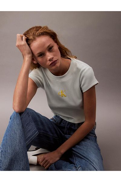 Calvin Klein Ck Jeans A- Monogram Baby Tee Dámské tričko Lv047ab802-d1t