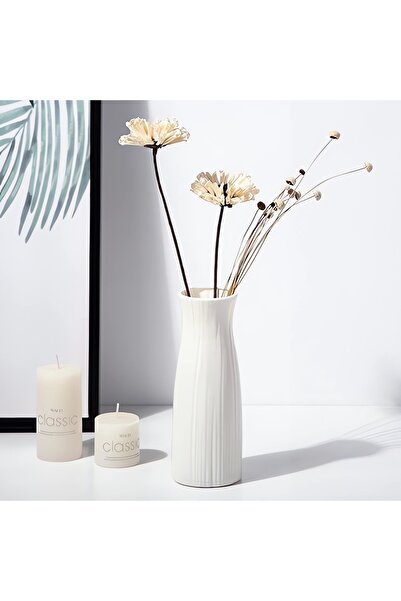 Choice مزهرية بلاستيكية بسيطة صغيرة الحجم لتخزين الزهور الطازجة في غرفة المعيشة الحديثة H.