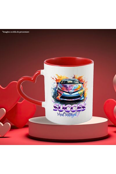 StoryGift Romania Mug With Message Success Dream Motorized, Triangle, Car, Toyota, Multicolor 330 m, With ,STG