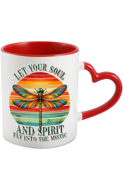 StoryGift Romania Cana Cu Libelula Cu Aripi Divers Colorate Cu Mesajul "let Y...
