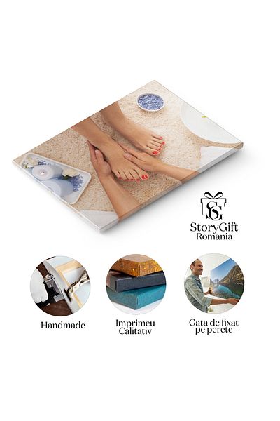 StoryGift Romania Tablou Canvas 120 X 80cm Pediatrie Si Relaxare, Terapie Prin Masaj, Manichiura Si Aroma Floral Stg