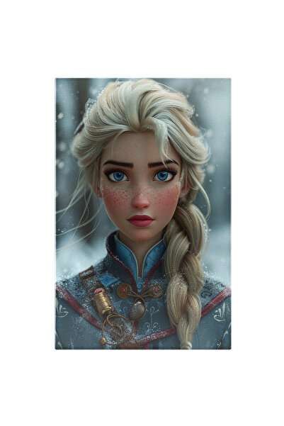 StoryGift Romania Tablou Canvas: Portret Personificat Elsa Cu Ochi Albaștri Și Păr Alb- Personaj Disney Pictura