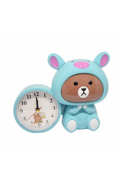 PUFO children's alarm clock, Costumed Bear model, 20 x 15 cm, green