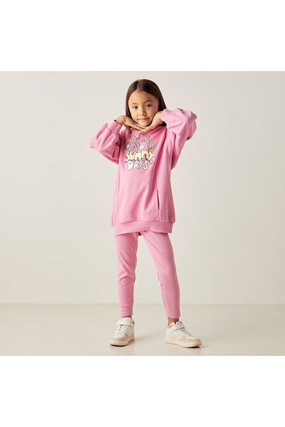 Juniors Floral Print Hoodie and Leggings Set