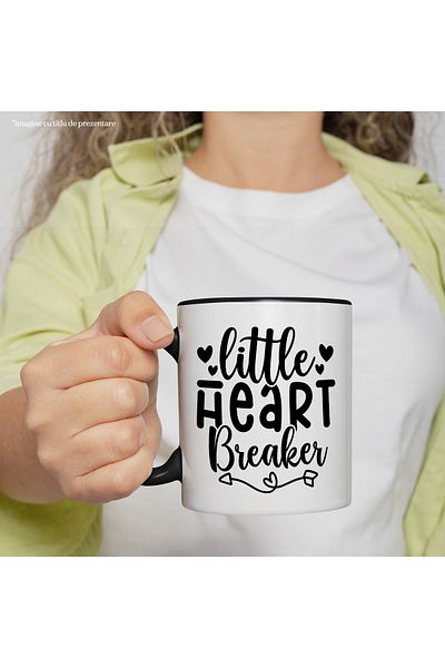 StoryGift Romania Mug with hearts and the text "Little heart breaker" - little heart breaker, With