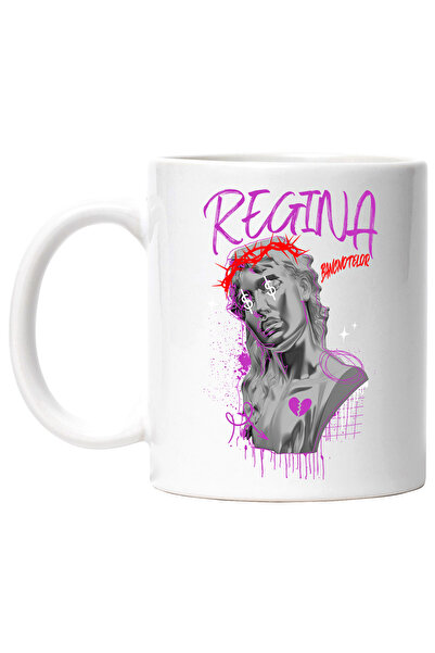 StoryGift Romania Cana Regina Bancnotelor Statuie Femeie Cu Coroana, 330ml, C...