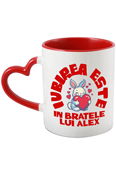 StoryGift Romania Cana Cu Iepuras Cu Inima Rosie Text Iubirea Este Doar In Br...