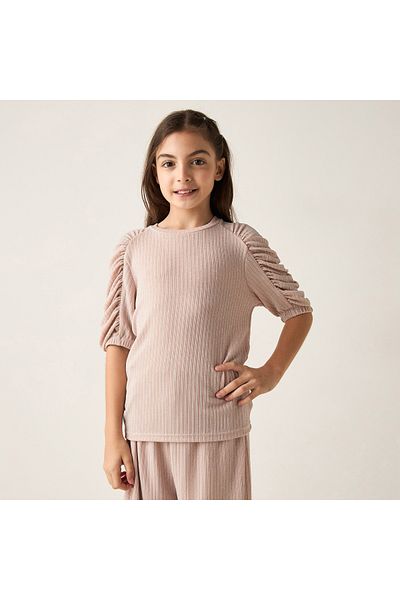 Juniors Ripped Top and Pants Set