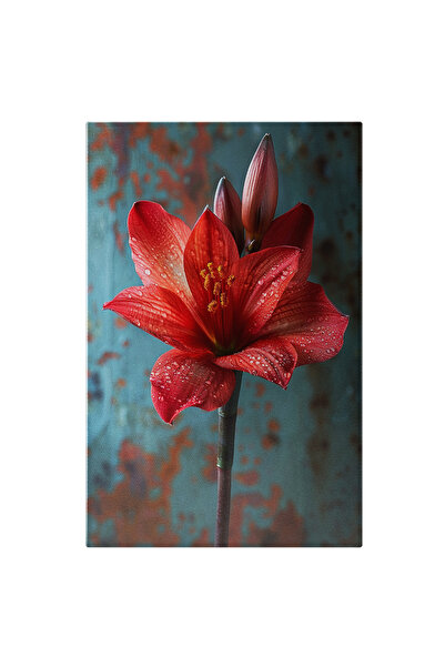 StoryGift Romania Tablou Canvas Floare Roz Cu Picături De Rouă Pe Petale - Fu...