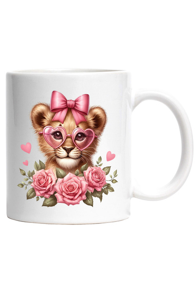 StoryGift Romania Cana Cu Un Pui De Leu Cu Ochelari | Ilustratie | Inimioare ...