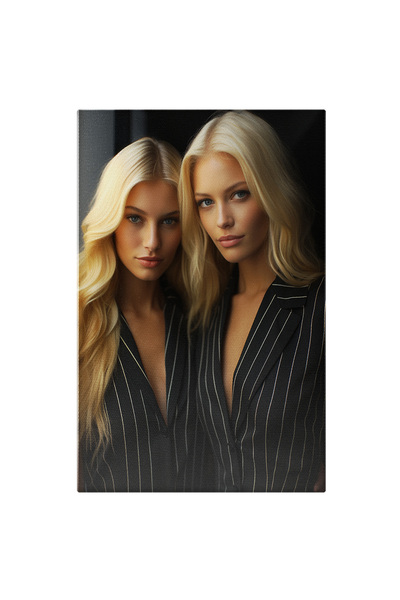 StoryGift Romania Tablou Canvas: Fotografie Cu Doua Fete Blonde Dragute - Sac...