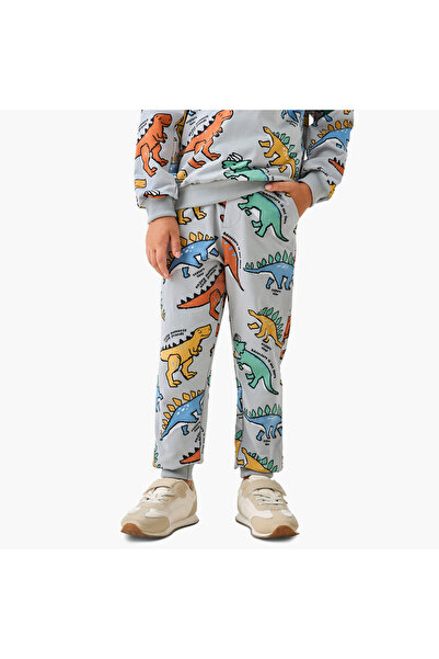 Juniors All-Over Dinosaur Print Sweatshirt and Joggers Set