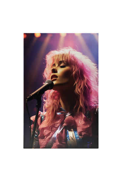 StoryGift Romania Tablou Canvas: Artista Cu Par Roz Femeia In Lumina Galbena A Scenei - Fotografie De Scena Pict