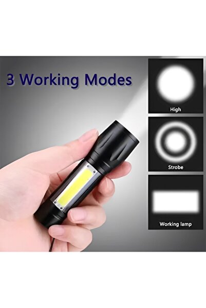 Generic Rechargeable Flashlight Green Plastic Box