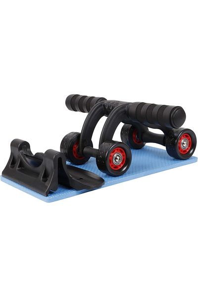 Fitness pro Fitsy Upgraded 4-Wheel Ab Roller With Knee Mat And Floor Wedge - Abdominal Workout Fitness Exercise