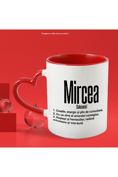 StoryGift Romania Cana Cu Numele Mircea, Cu Mesaj Motivational, Creativ, Energic, Curios, Destept,, Cu ,stg