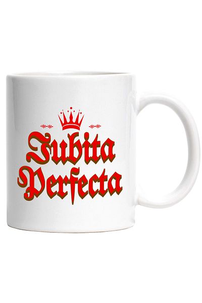 StoryGift Romania Cana Cu Coroana Regala Printesa Text Iubita Perfecta Dragoste Valentine's Day Dr, Cu Maner Alb Stg