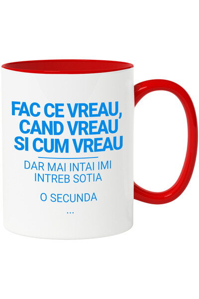StoryGift Romania Cana Cu Mesaj Haios In Limba Romana Albastru Text Fac Ce Vr...
