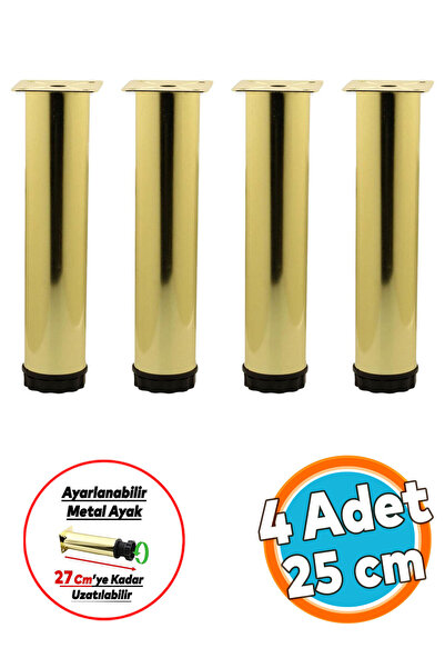 NZB Mobilya Kanepe Sehpa TV Ünitesi Koltuk Ayağı Ayarlanabilir 25 cm Gold Alt...