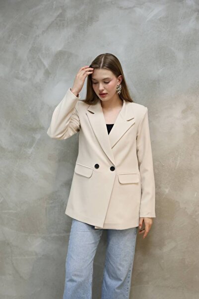 ZF BUTİK Women's Single Button Blazer Jacket