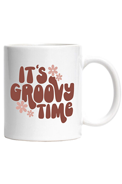 StoryGift Romania Cana Cu Floricele Si Textul In Engleza "it's Groovy Time" -...
