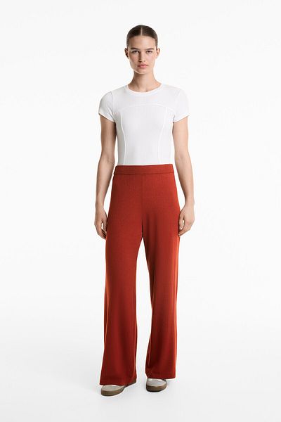 Oysho Straight-leg knit trousers