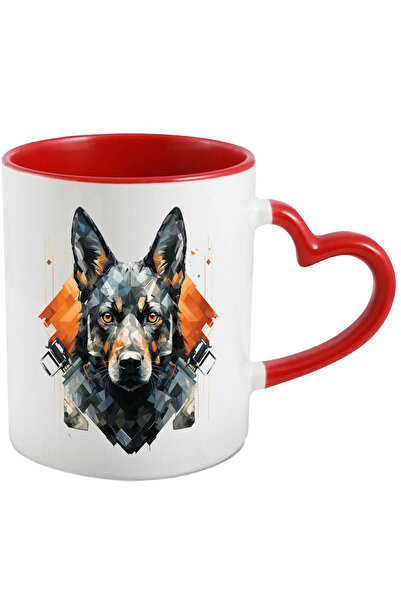 StoryGift Romania Cana Cu Caine, Iubitori De Catei, Geometric, Romb, Dungi, M...