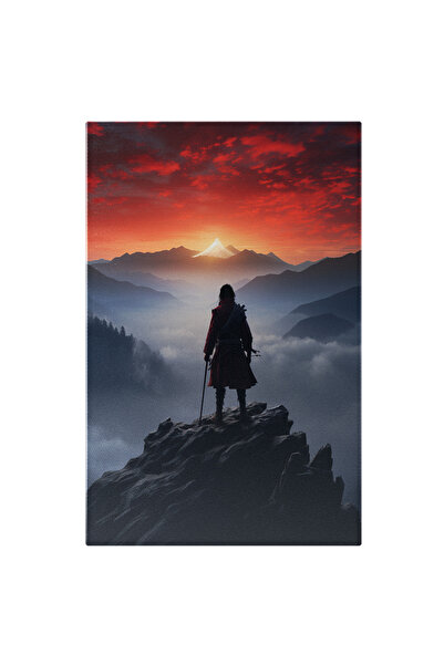 StoryGift Romania Tablou Canvas: Personaj Samurai Pe Stânci- Fotografie Digitală Pictura Digitala