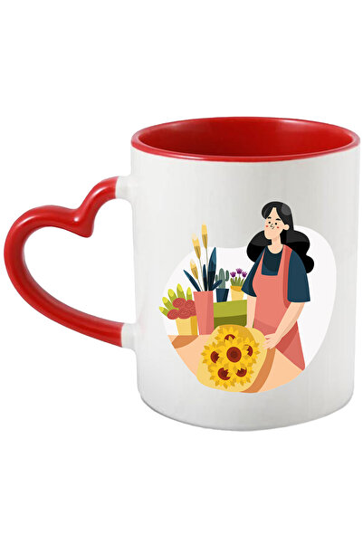 StoryGift Romania Cana Cu Florareasa, Florarie, Buchet, Floarea Soarelui, Ghiveci, Cactus, Multico, Cu Maner Inim Stg