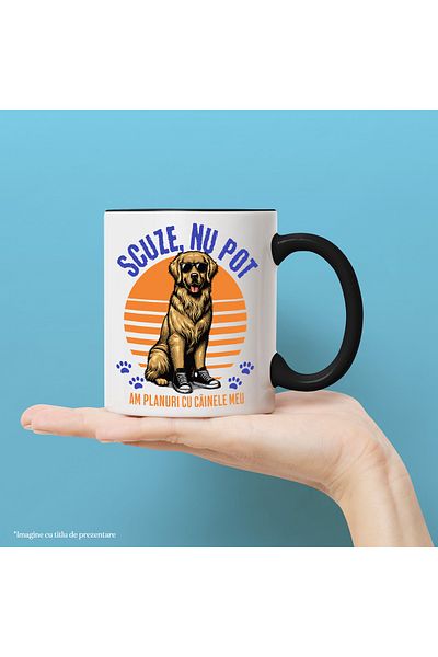 StoryGift Romania Mug Dog with glasses, funny text SORRY I CAN'T DEAL WITH MY DOG, honey, With ,STG.