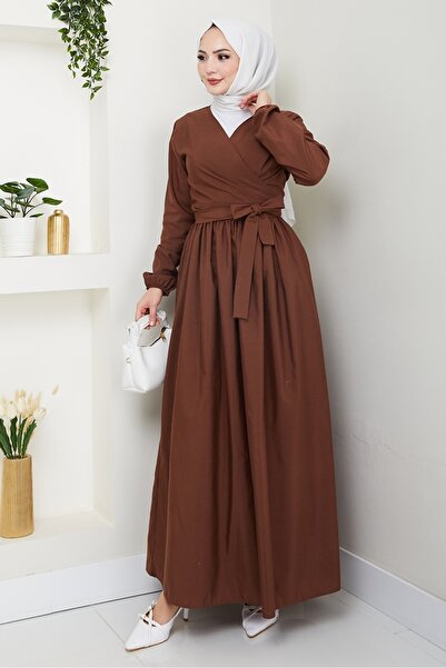Bestenur Δεμένη Μπλούζα Φούστα Διπλό Σετ 1465 - Bitter Brown