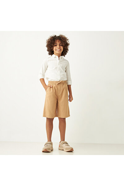 ELIGO Textured Shorts With Drawstring Closure