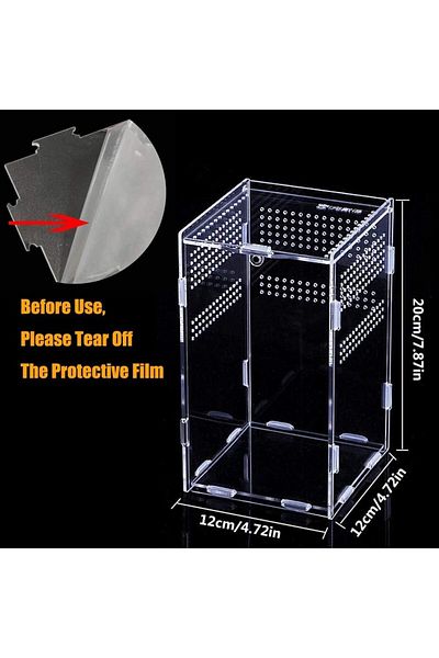 Generic Transparent Feeding Box, Case for Spide 12x12x20cm