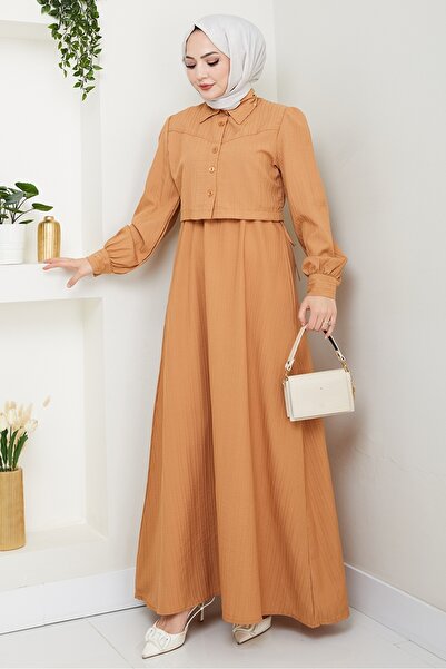 Bestenur Laren Jacket Dress Double Suit 1482 - Mink