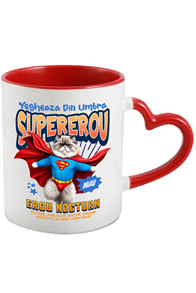 StoryGift Romania Cana Cu Persan / Persian Pisica In Costum De Superman Cu Pe...