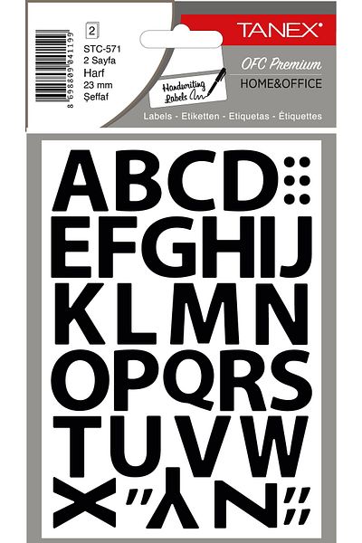 Tanex Stc-571 Letter Label 23mm Διαφανές Συσκευασία των 2