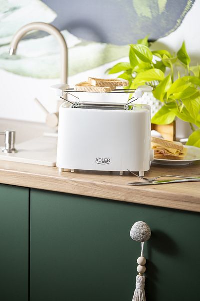 adler Prăjitor de pâine Ad 3223, 900w, pentru două felii, 6 niveluri, încălzire, alb