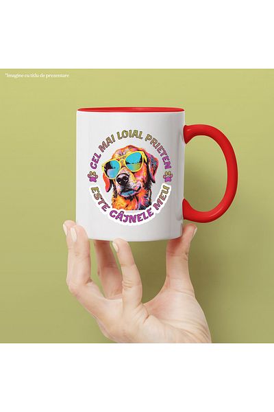 StoryGift Romania Mug Cane with sunglasses, MY MOST LOYAL FRIEND IS MY DOG, 330ml,, With,STG