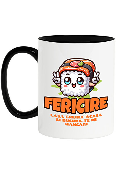 StoryGift Romania Cana cu Sushi Vesel Cu Semnul Pace Text Fericire Lasa Griji...