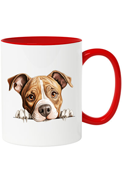 StoryGift Romania Cana Cu Un Catel Tristut Care Are Ghearele Scoase | Ilustratie | Cuminte | Priet, Cu Maner Rosu Stg