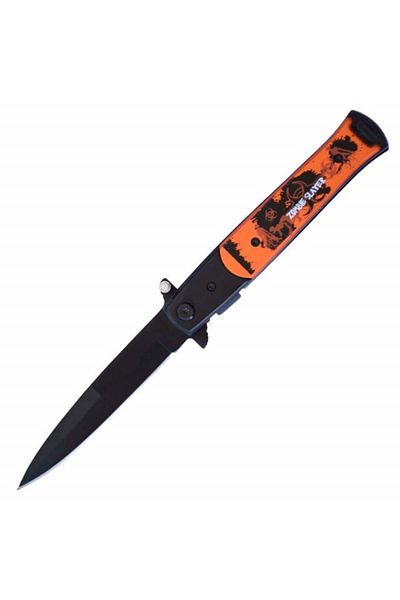 PUFO Briceag de buzunar 22,5 cm, model Zombie Slayer cu lamă stiletto și sistem de blocare a lamei