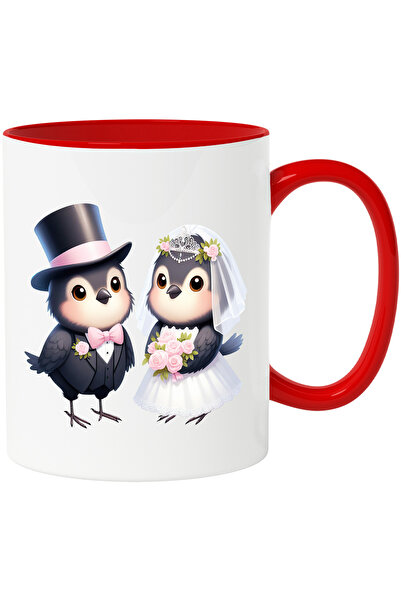 StoryGift Romania Cana cu 2 pasari la nunta | ilustratie | rochie de mireasa ...