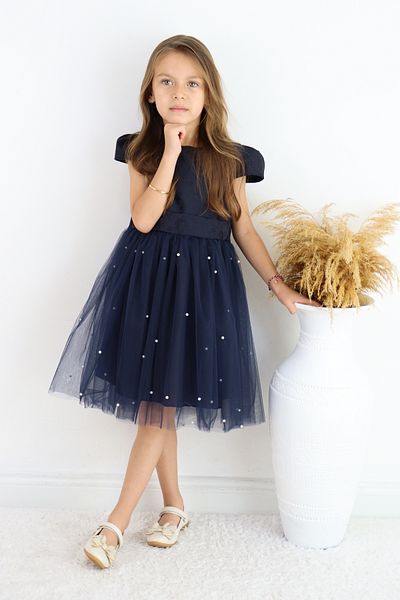 FESSHERA 🌟   Jacquard Fabric with Pearl Embroidered Tulle Skirt Bow Girls' Evening Dress 🌟