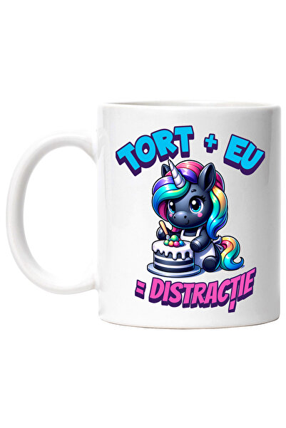 StoryGift Romania Cana Unicorn Cu Tort Aniversar, Zi De Nastere, La Multi Ani...