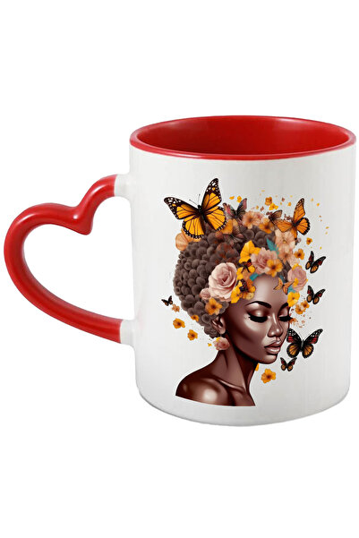 StoryGift Romania Cana Cu O Femeie Afro | Ilustratie | Draguta | Fluturi | Fl...